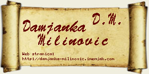 Damjanka Milinović vizit kartica